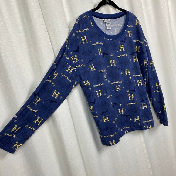 The Wizarding World Of Harry Potter Blue Hogwarts Two Piece PJ Jogger Set Sz.M - Picture 11 of 14